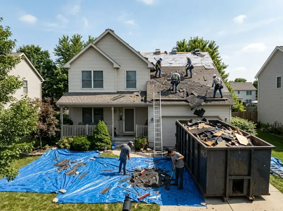 roof-replacement-debris-remova-004 — frequently asked questions, Cheapest Dumpster Rentals in Flossmoor, IL